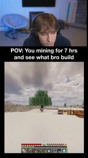 I Went Mining For 7 Hours… This Is What My Bro Built 😱🔥 #minecraft #shorts