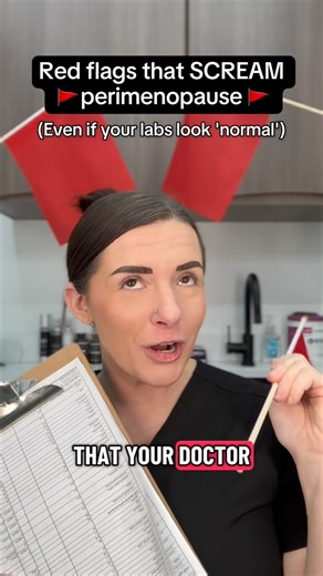 🚩 Pt 4. Red flags that we see commonly see on #perimenopause lab results… that your doctor probably told you looked ‘normal’ 👀 Have you ever asked your provider to check your hormones, but when you get your results back you realize that they only checked 1 or 2 labs, or they only checked your total hormone levels? 🙄🤦🏻‍♀️ This is what we call “incomplete labs”, and it’s one of the worst red flags we see on patient lab results! 🚩 Incomplete labs tell an incomplete story, and this is why most