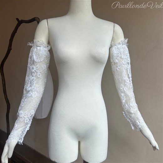 Ivory Floral Lace Bridal Arm Sleeves, Removable off Shoulder Sleeves - Etsy