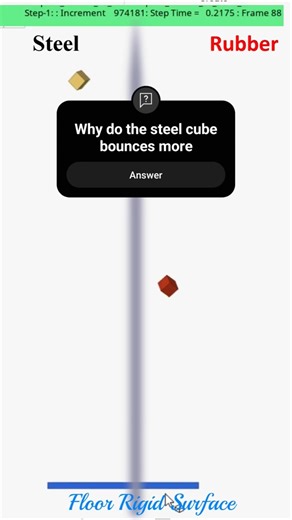 Steel Block vs Rubber Block: Who Bounces More? | FEA Drop Test #FEA #cae #abaqustutorial