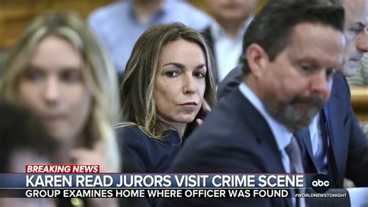 Matt Gutman reports on day four of the Karen Read trial, where jurors visited the home where Boston officer John O'Keefe was found unconscious in January 2022. Prosecutors say Read hit her boyfriend with her car and left him to die. https://abcnews.go.com/ | ABC World News Tonight with David Muir