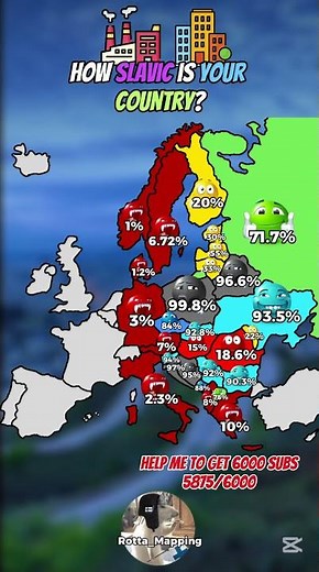 How slavic is your country? #map#mapping#mapper#geography #europe #fyp#Viral#Shorts#countries