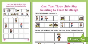 One, Two Three Little Pigs Counting to Three Challenge