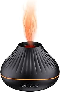 Essential Oil Diffuser,Aroma Scent Diffusers for Home Fire Flame Aromatherapy Diffuser, 160Ml Ultrasonic Cool Mist Humidifier with 7 Color Led Lights Quiet Waterless Auto Shuts-Off