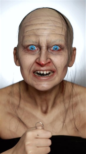 Gollum makeup transformation 💍 #makeup #gollum #lordoftherings #sfxmakeup