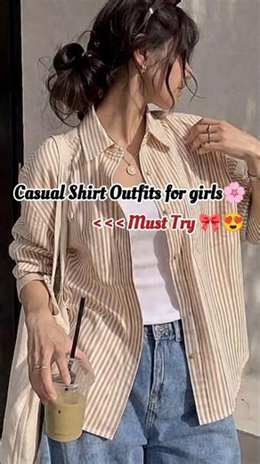 7 Casual Shirt Outfits Every Girl Needs🤩✨#shorts #outfitideas #fashion #collegeoutfits #casualshirts