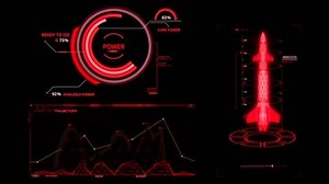 Red HUD Rocket Missile Interface Graphic Element