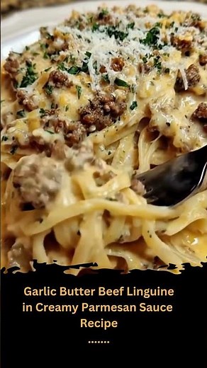 Garlic Butter Beef Linguine in Creamy Parmesan Sauce