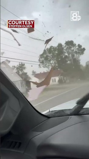 CLOSE CALL: Storm rips roof off Maine home, debris nearly hits passing vehicle