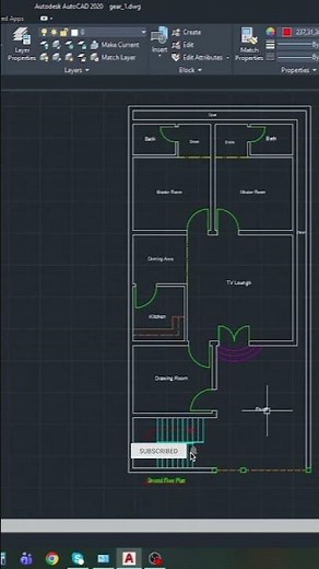 Small House Plan Design in AutoCAD | 2D Floor Plan Tutorial | #autocad #trending #shorts #foryou