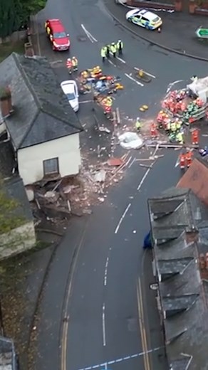 51K views · 189 reactions | Emergency services rushed to the scene as a bin lorry crashed into a house | The Mirror | Facebook