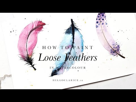 Paint these 3 Pretty Feathers in Loose Watercolour Style - Easy Watercolour Tutorial for Beginners