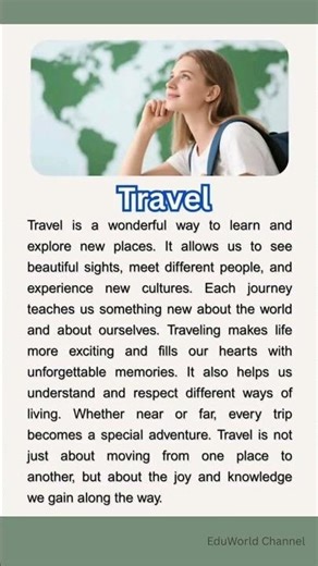 Travel – Learn English Through Short Paragraph 🌍✈️