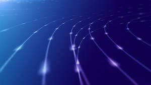 Premium stock video - Light beams beaming across active system