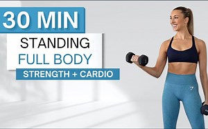 【fitbymik】30分钟站立全身「哑铃负重」力量有氧运动｜「减脂 塑形 无跳跃动作」