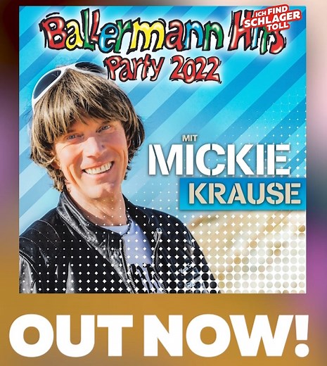 Der Sommer steht vor der Tür und das bedeutet auch, dass wir wieder ausgiebig feiern dürfen! 🥰 Passend dazu gibt es jetzt die "Ballermann Hits Party 2022 EP mit Mickie Krause" 🥳 Gefüllt mit den größten Party Hits von Mickie Krause 😊 Damit wird jeder lange Sommerabend zum Erfolg! ✨ Welche Songs von Mickie feierst du am meisten? 🤩 | ICH FIND SCHLAGER TOLL!