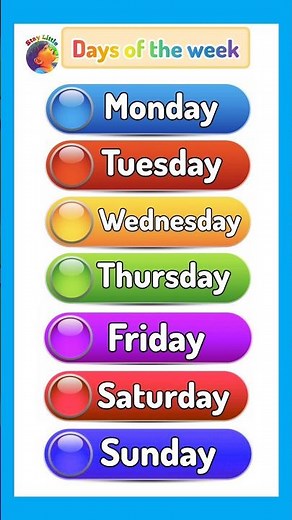 Days of the week song | Sunday Monday song English |weekdays name staylittle channel