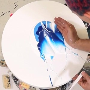 71K views · 80 shares | “Unveiled” 5th LIVE painting created this month. Date & time created: 2020/02/04 9PM EST Conditions: Performed live on IG & TikTok in silence. Tools: pallet knife & spinning machine Materials: acrylic on 18” diameter panel Price: $2000 . . . Credits: • acrylic paint: @triart.mfg • 36” diameter panel @faux_cadres_canal_stretchers #sponsored | Callen Schaub Art | Facebook