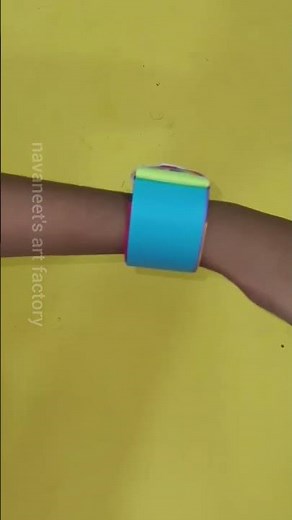 Paper watch without glue and tape || no glue paper crafts || 🌈 colour paper watch