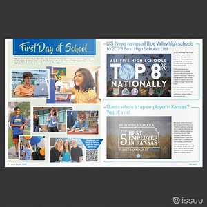 The Fall 2023 Blue Valley Today issue has arrived! Don't miss this edition highlighting stories about two educators' journey to finding a home in Blue Valley, Blue Valley Educational Foundation's record-breaking breakfast and first day of school pictures! Read here: bit.ly/bv-today #BVTogether #championsoflearning | Blue Valley School District