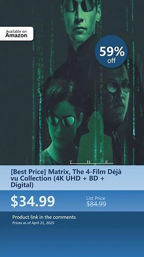 [Best Price] Matrix, The 4-Film Déjà vu Collection (4K UHD + BD + Digital)