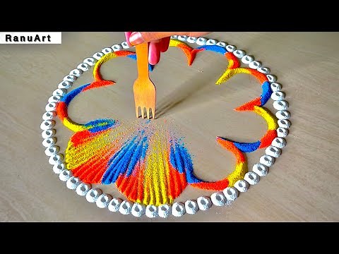 2 simple beginner rangoli designs 🌼 beautiful rangoli designs for diwali 🌼RanuArt Rangoli🌼✨