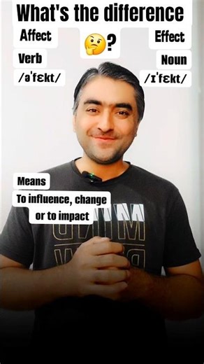 Affect VS. Effect | What is the difference between Affect and Effect🤔? #confusingwords #english