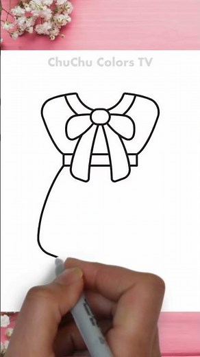 Step by Step Cute Dress Drawing ✏️ #howtodraw #babydress #shortsvideo
