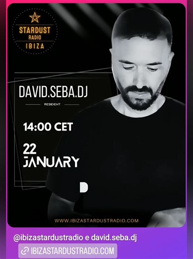 David.Seba.Dj_22 January ⏰ 14:00 cet on-air 🔊 on @ibizastardustradio #djset🎧 #mixed #housemusic #electronicmusic #vibes
