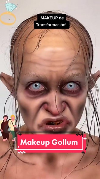 Transformación de Gollum con Maquillaje Creativo