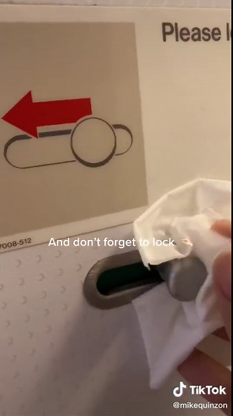 How to Open the Lavatory Door of an Aircraft