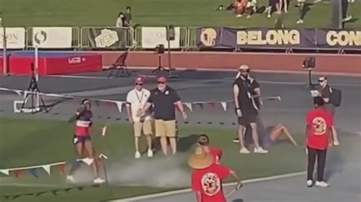 'Crown this queen:' California track star stripped of 1st place after celebrating with fire extinguisher