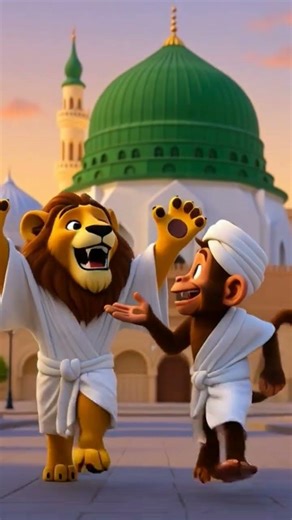 lion king and monkey going to Madina pak ❤️ #ai #spider #arachnid #amazingarachnids #spidermonkey