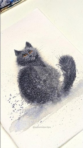 Watercolour Cat Tutorial | Wet-on-wet technique | Watercolor Tips #watercolor #painting #catlover