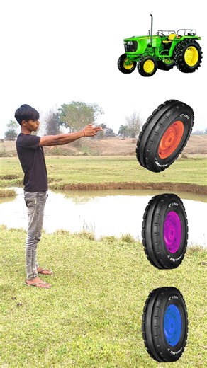 Rounding cut Tire to Alto, Rollar, Jcb &Tractor - Vehicles names magic video
