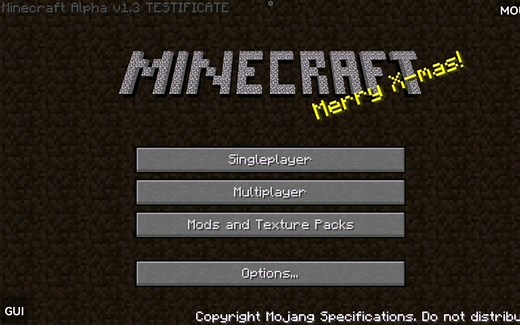Minecraft alpha 1.3 TESTIFICATE