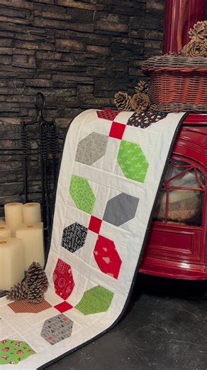 The Sugar Pine Company Quilt and Knit🧵🪡 on Instagram: "Sweet for the season! Cotton Candy table runner features Christmasy charm squares in this easy-to-make runner that brings holiday charm to your home. Also a sweet gift! Cotton Candy is available in-store & online. #thesugarpinecompany #thesugarpinecompanycanmore #villarosadesigns #canmorequiltstore #canmorequiltshop #christmastablerunner #banffquilting #albertaquiltshops #albertaquiltshoponline #christmastablerunners #canadianquiltstore #c