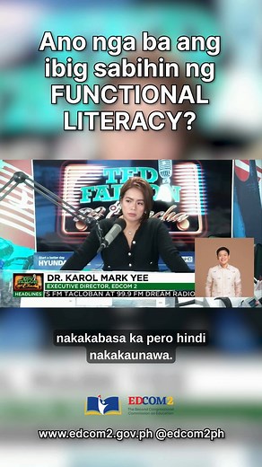 Ano nga ba ang ibig sabihin ng functional literacy? 🤔 Sapat na ba ang basic literacy bilang sukatan ng literacy? #BangonEdukasyon #ItaasAngAntas #EDCOM2 | EDCOM 2 - The Second Congressional Commission on Education