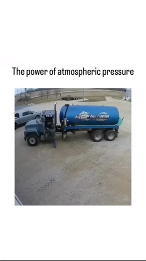 Technology | - The video showcases a classic physics demonstration where evacuating air from an oil tanker via vacuum pump causes it to implode in... | Instagram