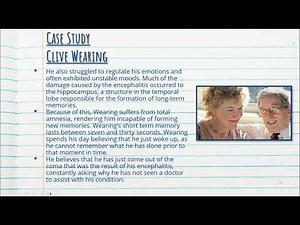 Clive Wearing Case Study - Cognitive Psychology - Stage 1 Psychology