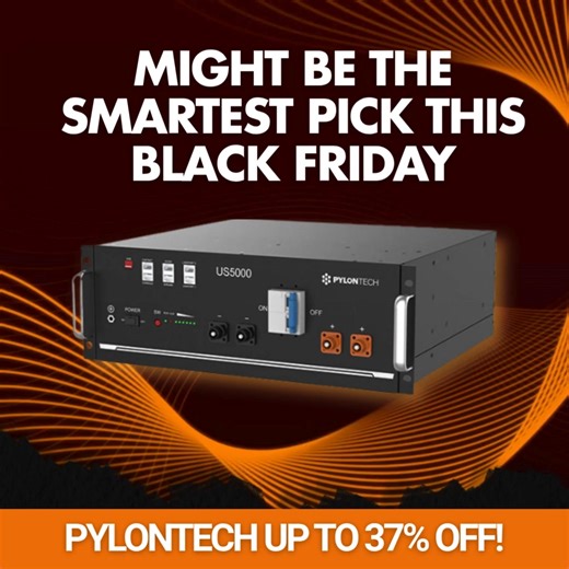 The Pylontech US5000B (48V, 4.8 kWh) might be the smartest pick this Black Friday... and right now, it’s over $1,000 off. ⚡ 95% usable energy—not the usual 80–90% 🔋 6,000 cycles = 15 years of daily use 🧠 Smart BMS – built-in protection inverter-ready ⚙️ 4.8kW discharge – handles high-load appliances easily 🧩 Scalable to 76.8 kWh – no comms box required 🏗️ Plug-and-play – rack-mounted & installer-friendly 🛡️ Globally certified – no firmware headaches 💰 Better long-term value per kWh RRP: $3