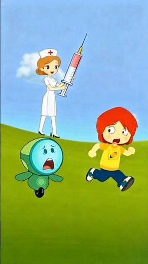 Buddybot and Ayas Are Avoiding the Needle #buddybot #ayas #needle #nurse #cartoon #cartoon