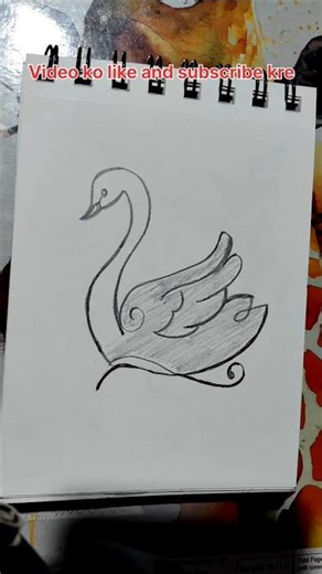 How to draw a Swan step by step(Very Easy) 🦢#shorts #easy drawing #swan sketch#art #yt shorts #viral