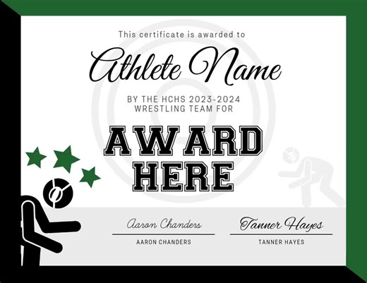 Wrestling Award Certificate Template Bundle Editable Team Awards (canva) - Etsy