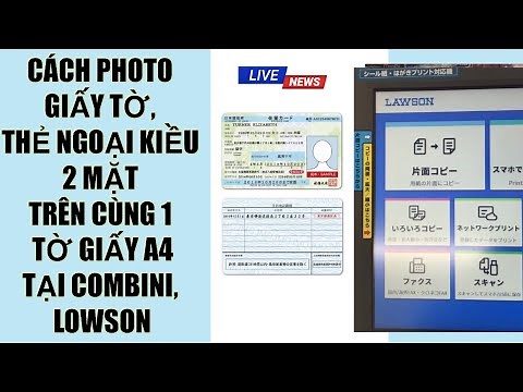How to print documents, photocopy 2 sides of foreign resident card on the same A4 paper at Combin...
