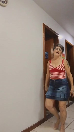 Dance Moves in a Striped Tank Top Performance