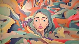 A tree growing and branching out to demonstrate the development and organization of cognitive skills. minimal 2d animation Psychology art concept