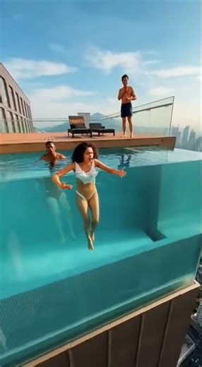 Watch until the end: The moment the sky pool GAVE UP! 🚫
