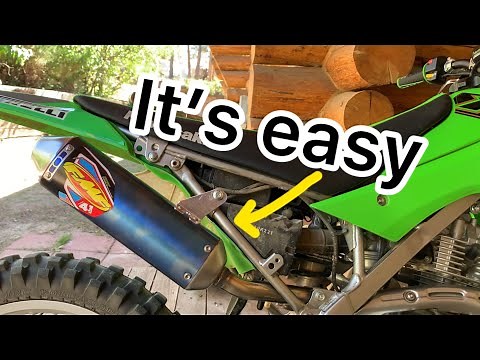 How to install a FMF slip on exhaust onto a KLX140R F [or any bike]