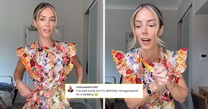 Influencer slammed for wearing 'inappropriate' wedding guest dress that 'upstages' bride